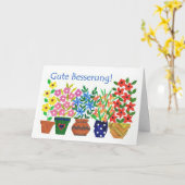 Word goed spoedig Kaart - Duitse Groet (Gele Bloem)