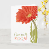 Word goed spoedig | Oranje Gerbera Daisy Kaart (Gele Bloem)