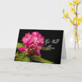 WORD GOED SPOEDIG - RODODENDRONS op Zwarte Kaart (Gele Bloem)