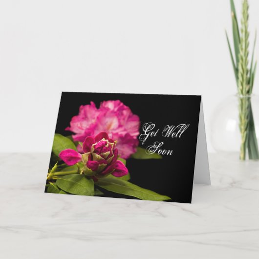 WORD GOED SPOEDIG - RODODENDRONS op Zwarte Kaart (Voorkant)