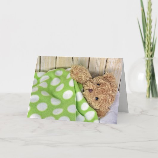 Word goed spoedig teddybeer kaart (Voorkant)