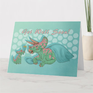 Word goed spoedig Triceratops Groot Kaart