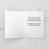 Word goed spoedig van de Cartoon Verwonde Groet Kaart (Binnen)