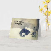 Word goed spoedig (Zieke Kat) Kaart (Gele Bloem)