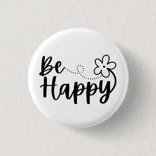 Word Happy Spring Summer Button