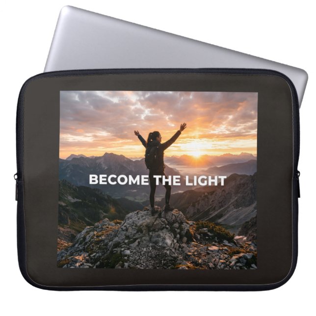 Word het licht laptop sleeve (Voorkant)