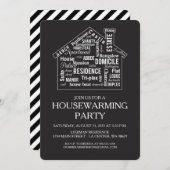 Word House Housewarming Party Kaart (Voorkant / Achterkant)