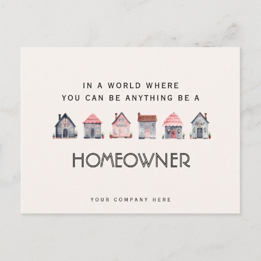 Word huiseigenaar Vastgoed Marketing Briefkaart (Voorkant)