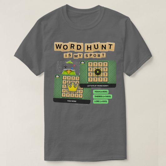 Word Hunt 1 T-shirt (Design voorkant)