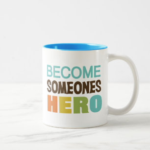 Word iemand Hero Inspirerend Tweekleurige Koffiemok