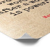 Word is het Citaat van de Macht Poster (Hoek)