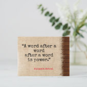 Word is Power Atwood Quote Briefkaart (Staand voorkant)