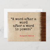 Word is Power Atwood Quote Briefkaart (Voorkant / Achterkant)