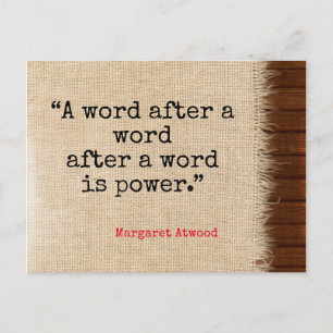 Word is Power Atwood Quote Briefkaart