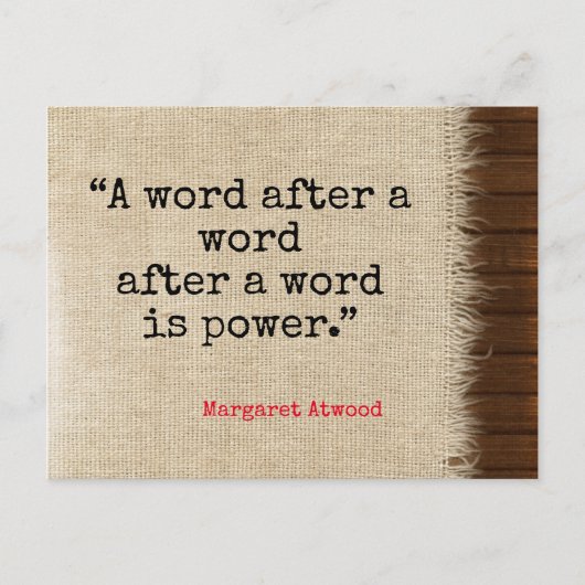 Word is Power Atwood Quote Briefkaart (Voorkant)