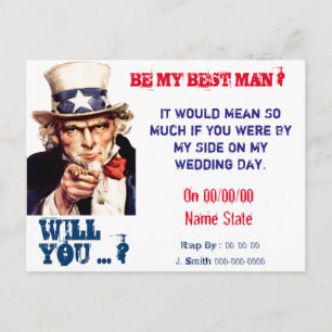 word je mijn beste man, groomsman? uitnodiging briefkaart