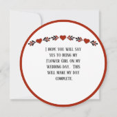 Word Je Mijn Bloemenmeisje Kaart (Achterkant)