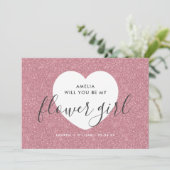 Word je mijn Bloemenmeisje-kaart - Glitsvormig Kaart (Staand voorkant)