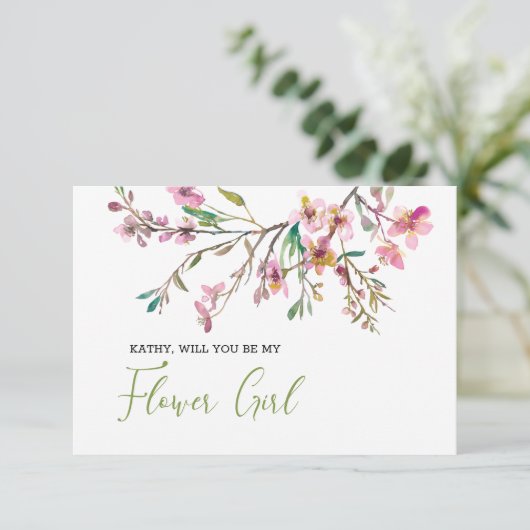 Word Je Mijn Bloemenmeisje Kersenbloesem  (Staand voorkant)