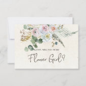 Word je mijn bloemenmeisje Pastel Boho Neutraal (Voorkant)