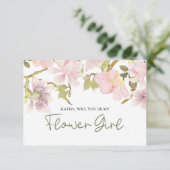 Word je mijn bloemenmeisje Roze Blush Magnolia (Staand voorkant)