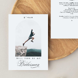 Word je mijn Bridesman Minimalistische Foto Modern Kaart