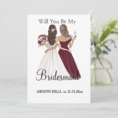 Word Je Mijn Bruidsmeisje Kaart (Staand voorkant)