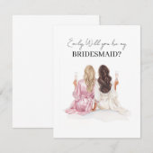 Word Je Mijn Bruidsmeisje Kaart (Voorkant / Achterkant)