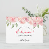 Word Je Mijn Bruidsmeisje Koraalroze Pruimkleurige Kaart (Staand voorkant)