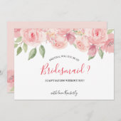 Word Je Mijn Bruidsmeisje Koraalroze Pruimkleurige Kaart (Voorkant / Achterkant)