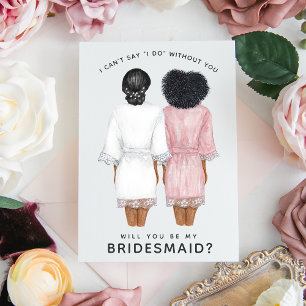 Word Je Mijn Bruidsmeisje? Meisjes in badjassen ka Kaart