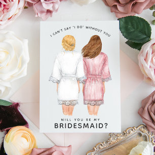 Word Je Mijn Bruidsmeisje? Meisjes in badjassen ka Kaart
