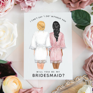 Word Je Mijn Bruidsmeisje? Meisjes in badjassen ka Kaart