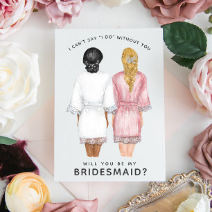 Word Je Mijn Bruidsmeisje? Meisjes in badjassen ka Kaart