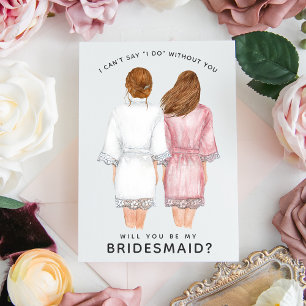 Word Je Mijn Bruidsmeisje? Meisjes in badjassen ka Kaart
