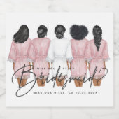 Word je mijn bruidsmeisje? Meisjes in badjassen Sparkling Wijnetiket (Enkel label)