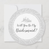 Word Je Mijn Bruidsmeisje Moderne Botanische Blad Kaart (Voorkant)