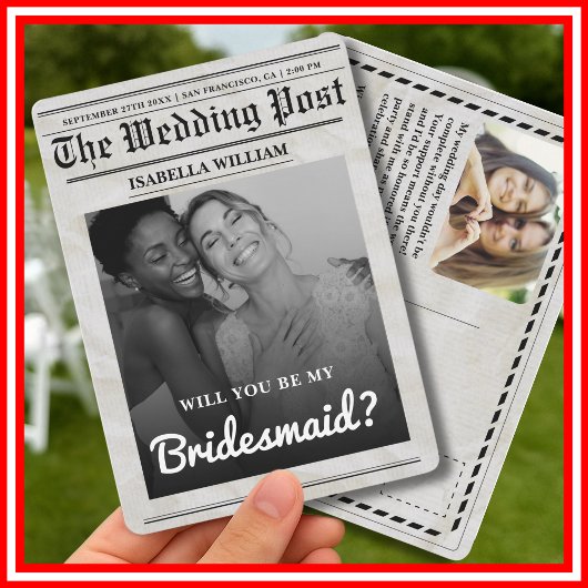 Word Je Mijn Bruidsmeisje | Oude Krant Kaart