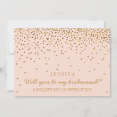 Word Je Mijn Bruidsmeisje? Vintage Confetti Kaart (Voorkant)