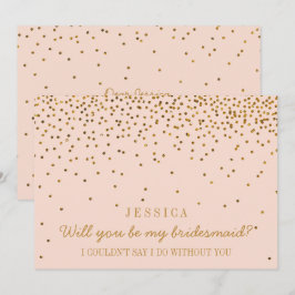 Word Je Mijn Bruidsmeisje? Vintage Confetti Kaart