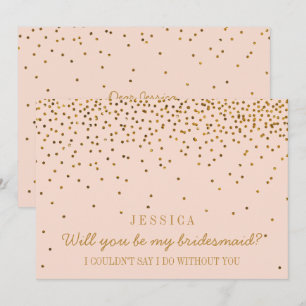 Word Je Mijn Bruidsmeisje? Vintage Confetti Kaart