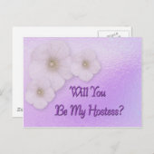 Word Je Mijn Hostess ? Uitnodiging Briefkaart (Voorkant / Achterkant)