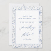 Word Je Mijn Iets Blauw Bruidsmeisje Voorstel Kaart (Voorkant)