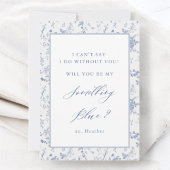 Word Je Mijn Iets Blauw Bruidsmeisje Voorstel Kaart