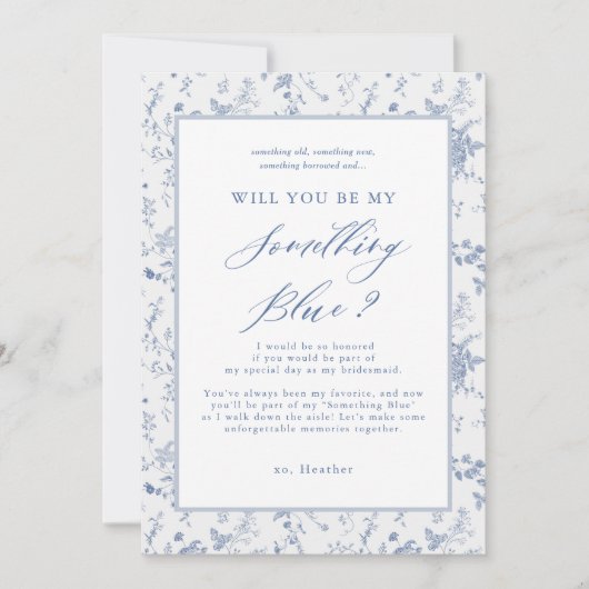 Word Je Mijn Something Blue Bruidsfeest Kaart (Voorkant)