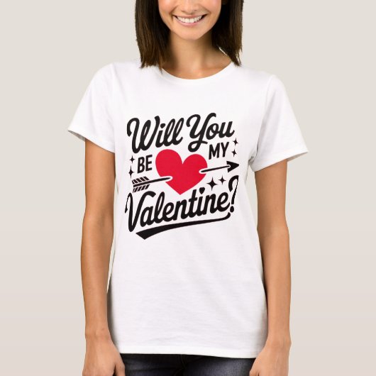Word je mijn Valentijn T-shirt (Voorkant)