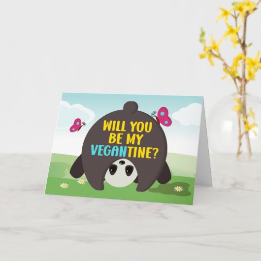 Word je mijn vegavriend?, Vegan Valentijnsdag Kaart (Gele Bloem)