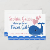 Word je onze bloemenmeisje-aanzoek-walvis kaart (Voorkant / Achterkant)