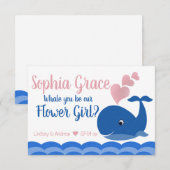 Word je onze bloemenmeisje-aanzoekwalvis kaart (Voorkant / Achterkant)