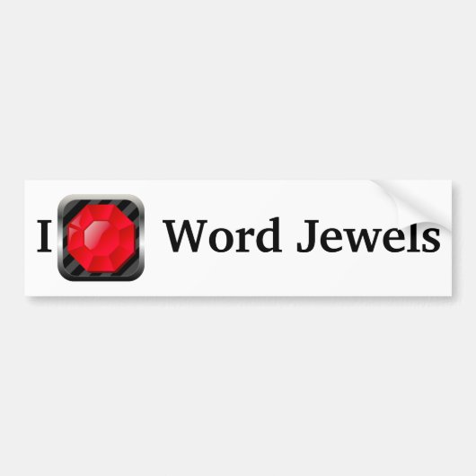 Word Jewels Pictogram Bumpersticker (Voorkant)